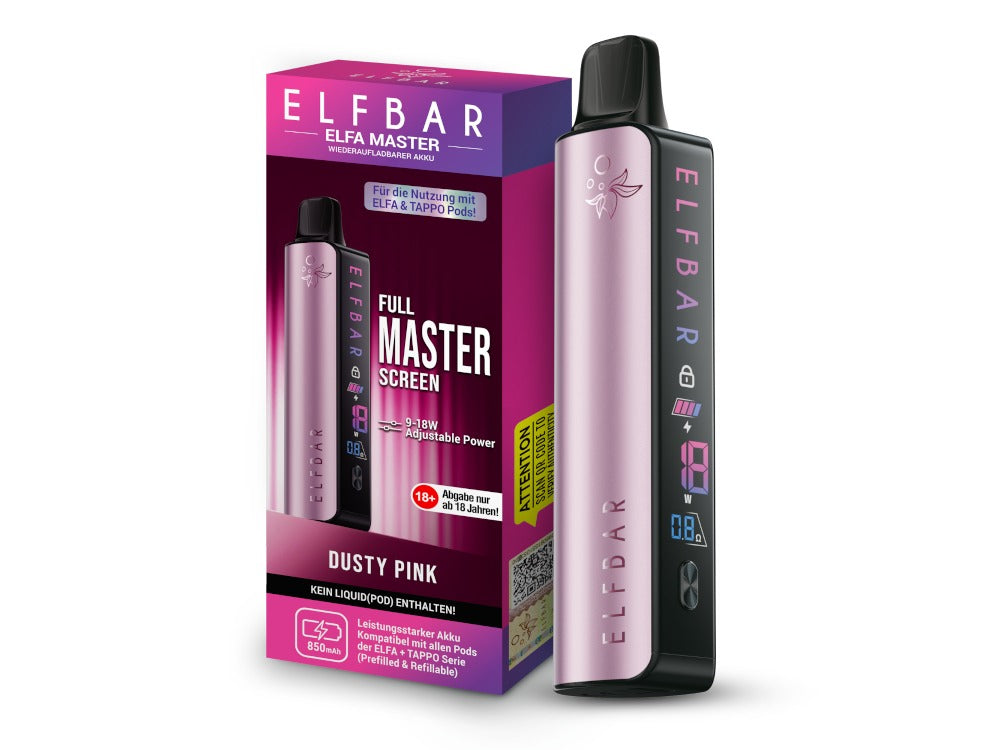 Elfbar - Elfa Master Akku 850 mAh mit USB-C, Einstellbare Ausgangsleistung & Display