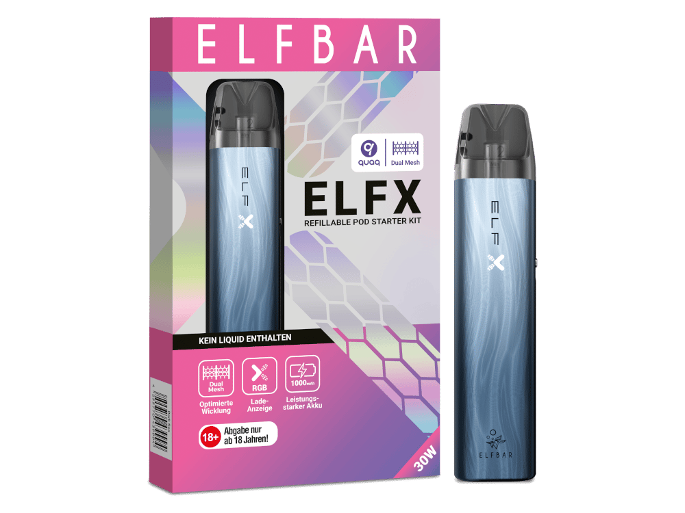 Elfbar - Elfx E-Zigaretten Set mit 1000 mAh, 2ml & stufenloser Airflow-Control