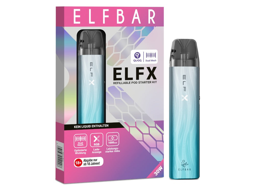 Elfbar - Elfx E-Zigaretten Set mit 1000 mAh, 2ml & stufenloser Airflow-Control