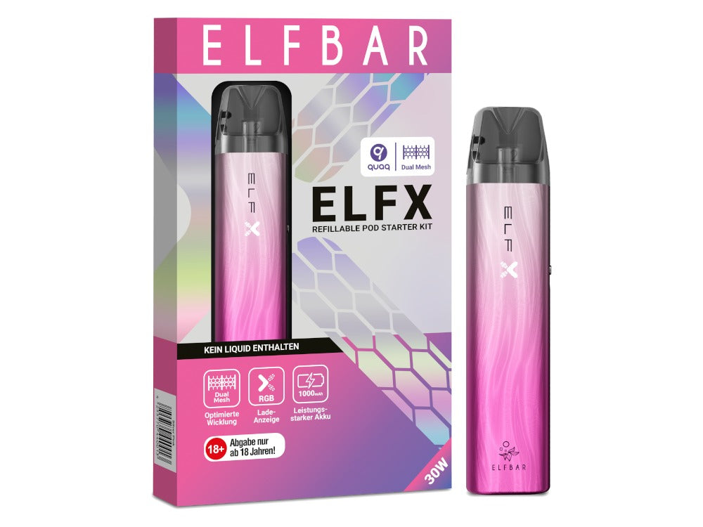Elfbar - Elfx E-Zigaretten Set mit 1000 mAh, 2ml & stufenloser Airflow-Control