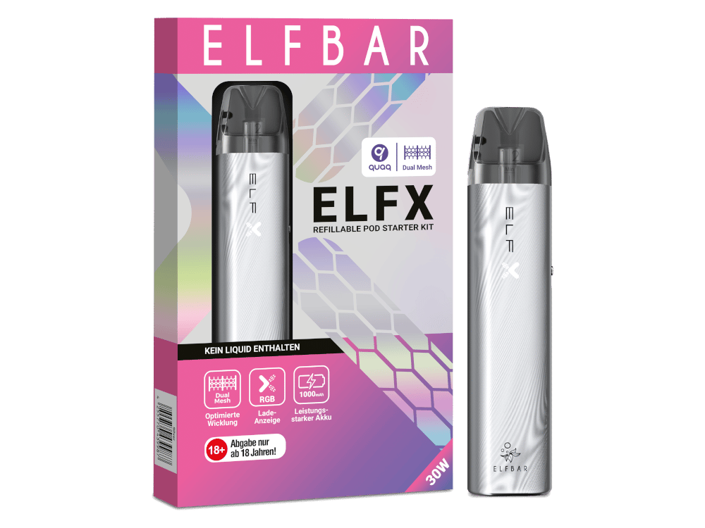 Elfbar - Elfx E-Zigaretten Set mit 1000 mAh, 2ml & stufenloser Airflow-Control