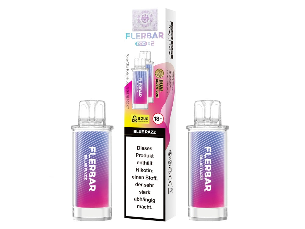 Flerbar PODs – 2 ml Nikotinsalz Fertigpods mit Dual Mesh Coil