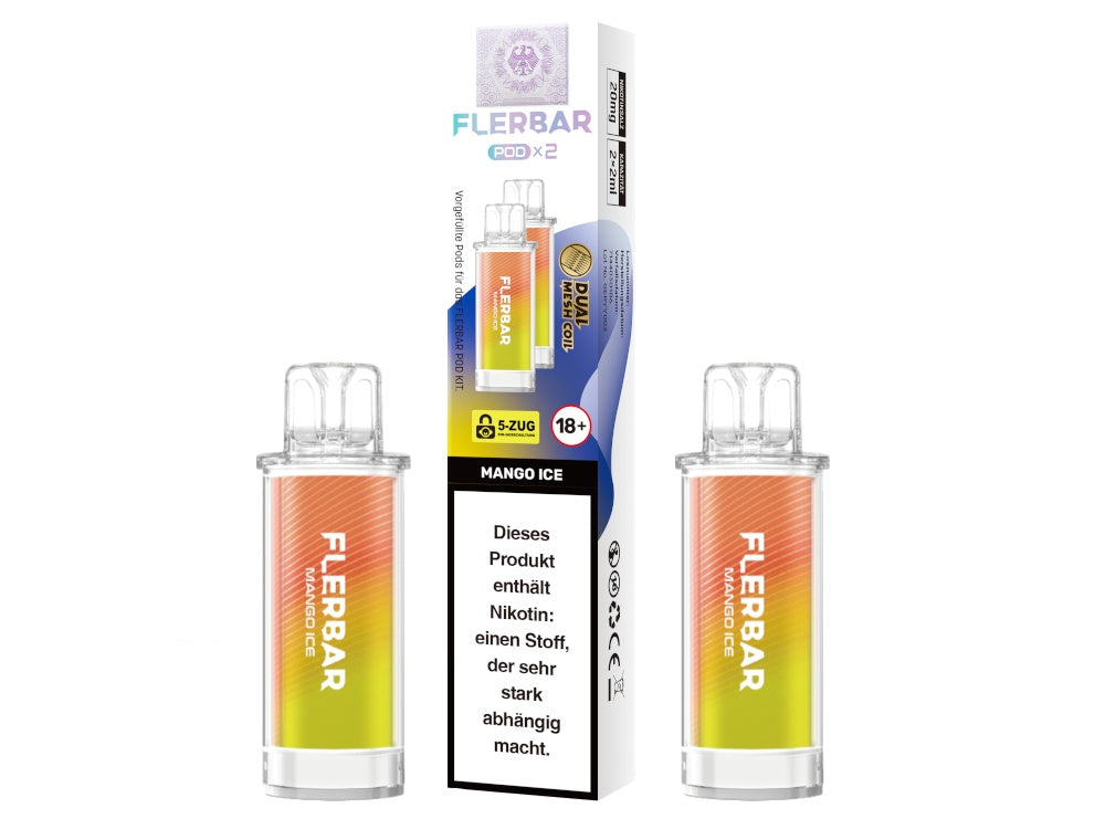 Flerbar PODs – 2 ml Nikotinsalz Fertigpods mit Dual Mesh Coil