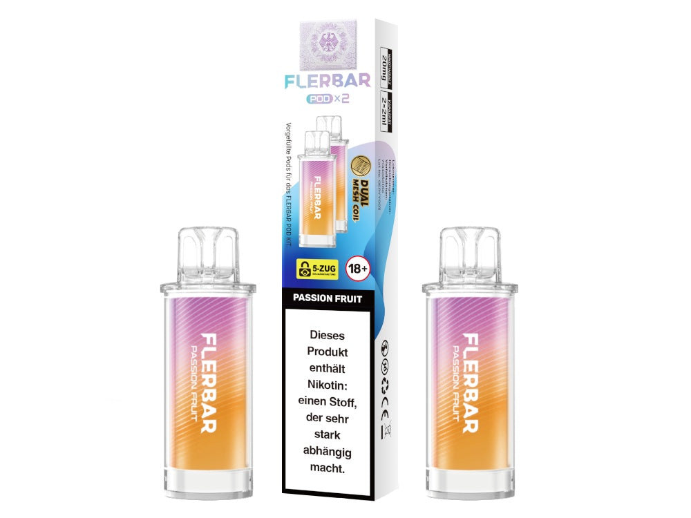 Flerbar PODs – 2 ml Nikotinsalz Fertigpods mit Dual Mesh Coil