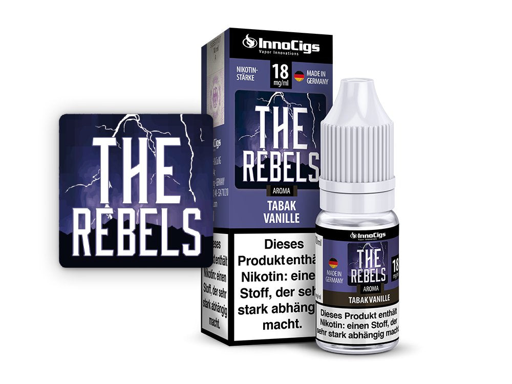 InnoCigs Liquid – The Rebels Tabak Vanille für intensiven Tabak- und Vanillegeschmack