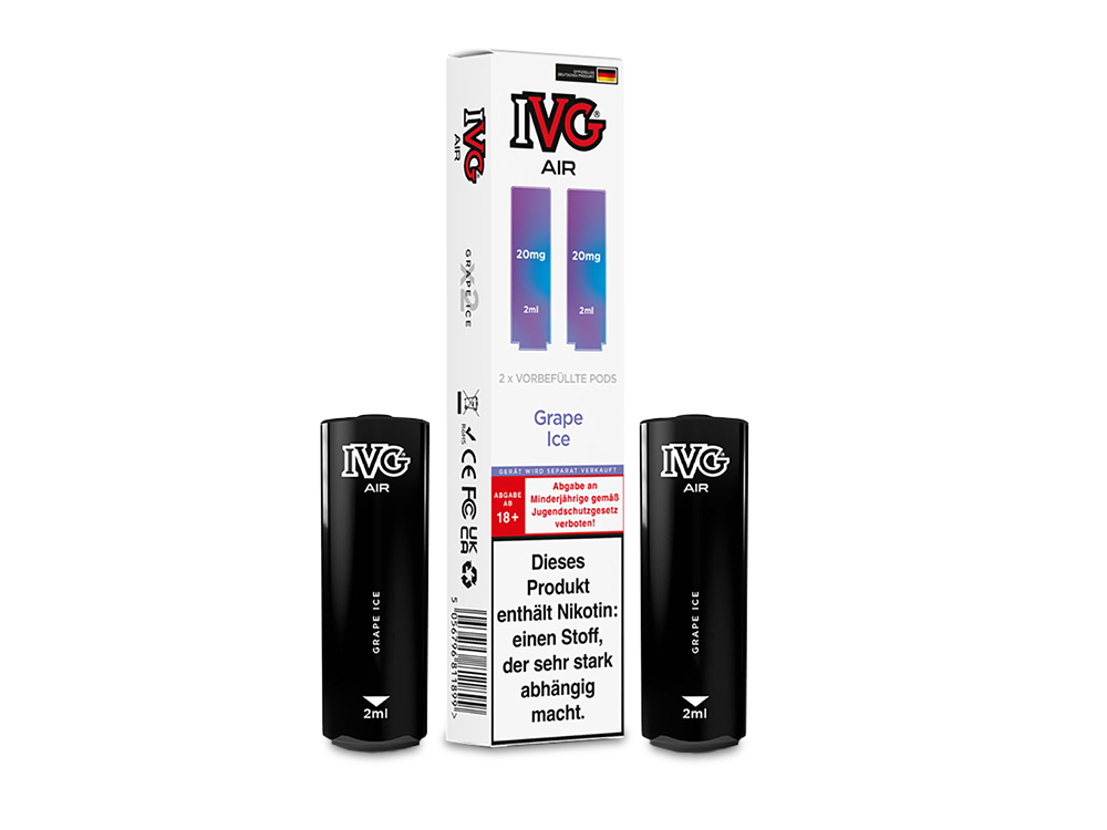 IVG AIR Pods – 2 ml Nikotinsalz Cartridges für AIR 2in1 Akku