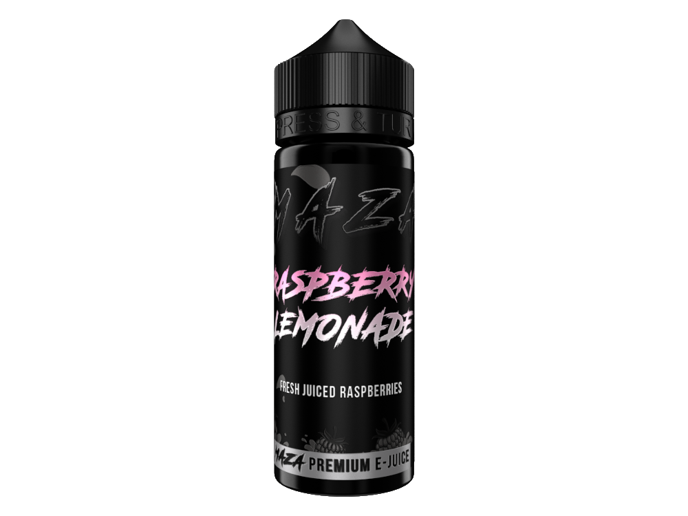 MaZa - Longfills 10 ml - Verpackung des Himbeer-Limonade Aromas von RavenSmoke DE, enthält hochdosiertes Aroma zu Mixzwecken.