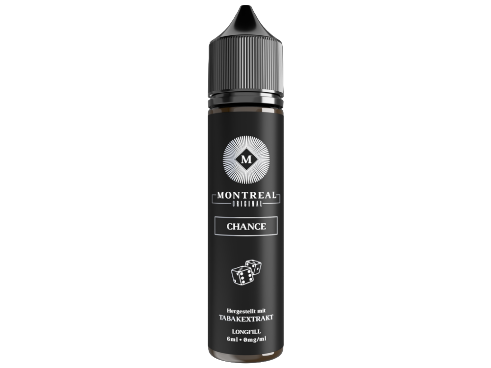 Montreal Original - Longfills 6 ml - Chance, eine 60 ml Flasche mit amerikanischem, geröstetem Tabakgeschmack und nussiger Note.