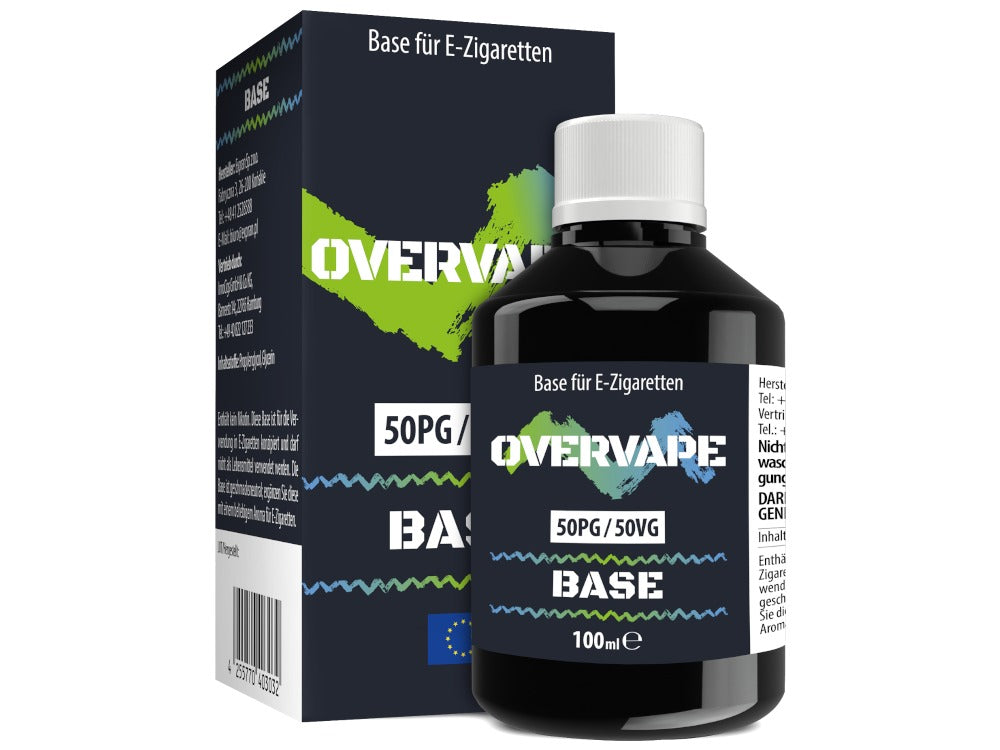 Overvape 100 ml Base 0 mg/ml - Nikotinfreie PG/VG E-Liquid Basis für Selbstmischer