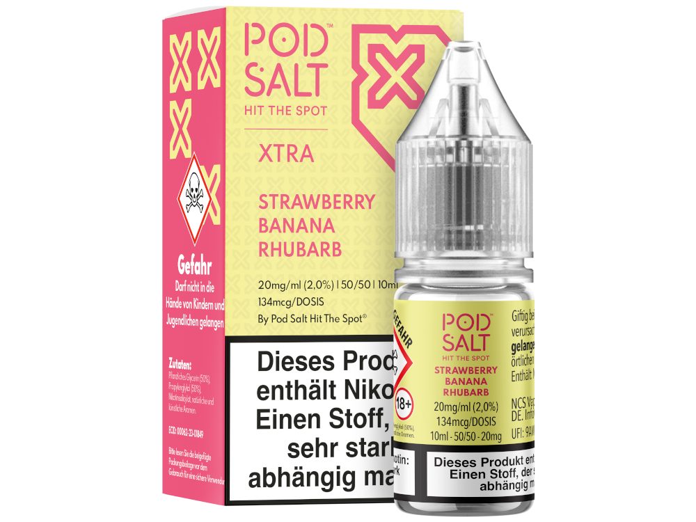 Pod Salt X - Nikotinsalz Liquid  - Strawberry Banana Rhubarb