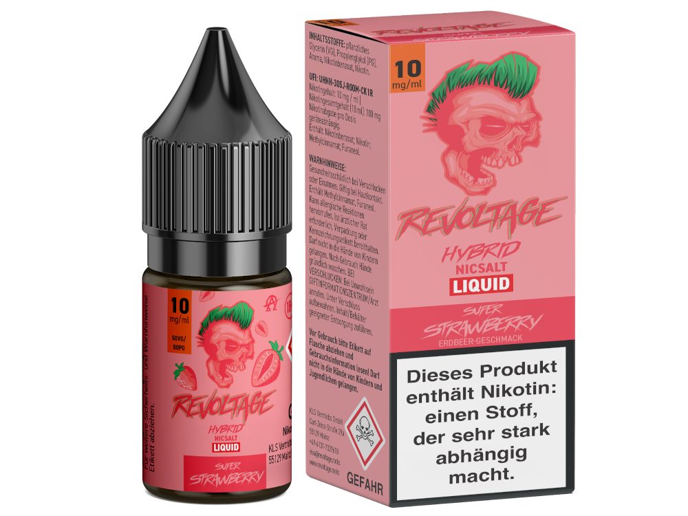 Revoltage  - Hybrid Nikotinsalz Liquid - Super Strawberry - 10mg/ml - 20mg/ml