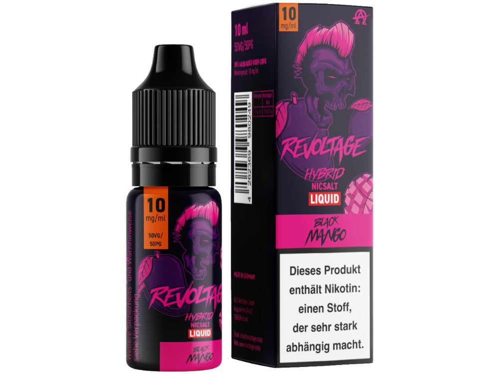 Revoltage Hybrid Nikotinsalz Liquid Black Mango - 10ml mit Nikotinstärken 0mg, 10mg, 20mg