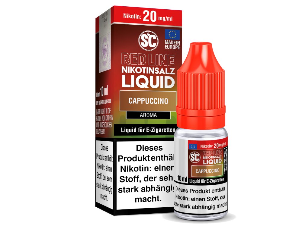 SC Red Line Cappuccino Nikotinsalz Liquid - Intensiver Kaffeegeschmack - 0-20 mg/ml