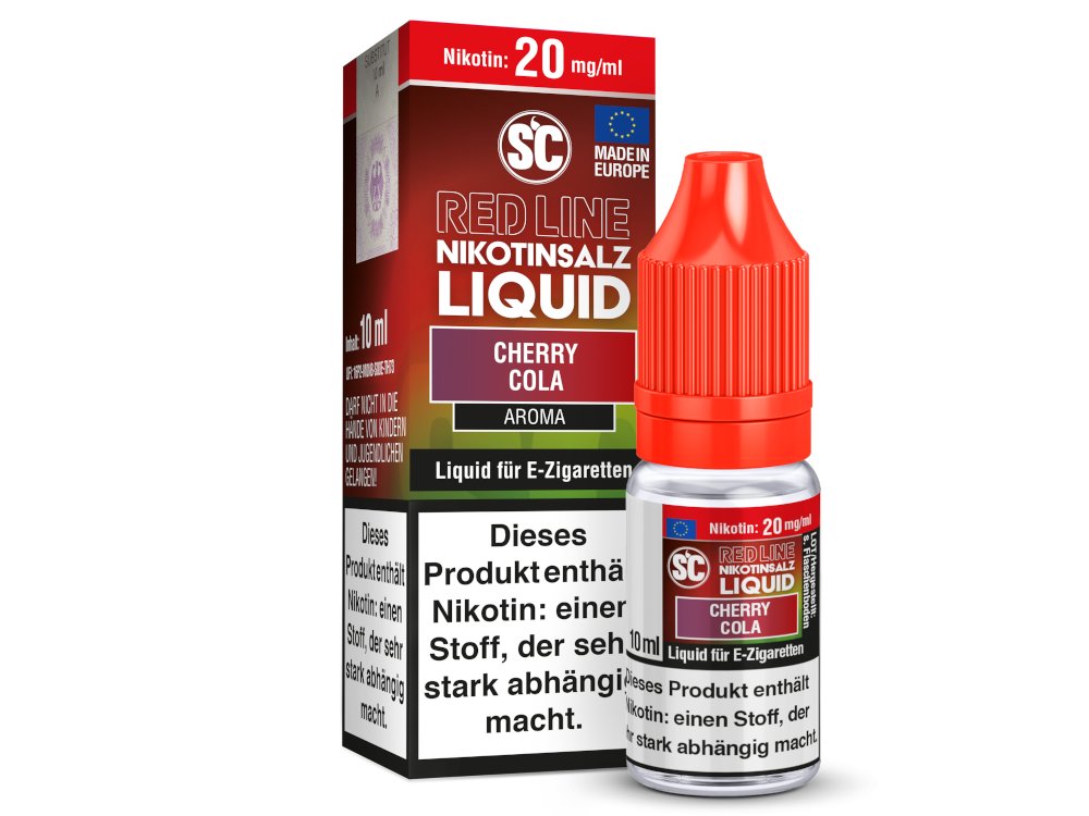 SC Red Line Cherry Cola Nikotinsalz Liquid - Intensiver Cola-Kirsch Geschmack - 0-20 mg/ml