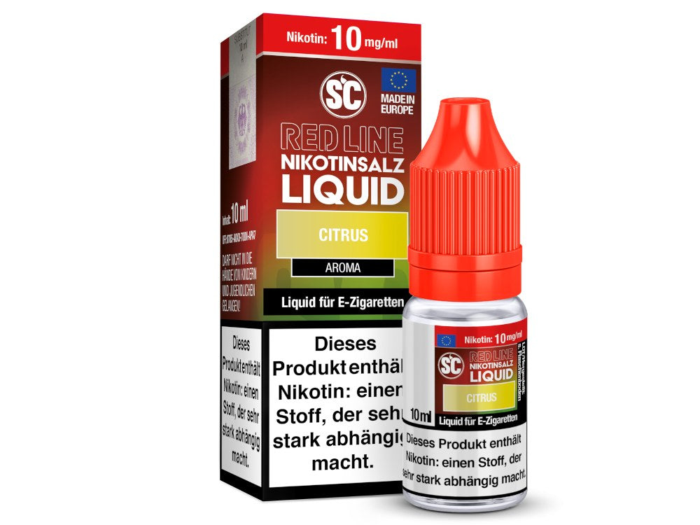 SC Red Line Citrus Nikotinsalz Liquid - Intensiver Zitrusgeschmack - 0-20 mg/ml Nikotinstärken