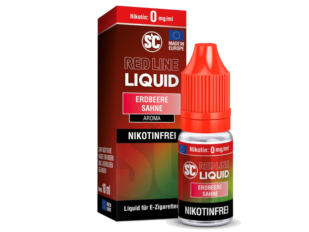 SC Red Line Erdbeere Sahne Nikotinsalz Liquid - Intensiver Geschmack von Erdbeere mit Sahne