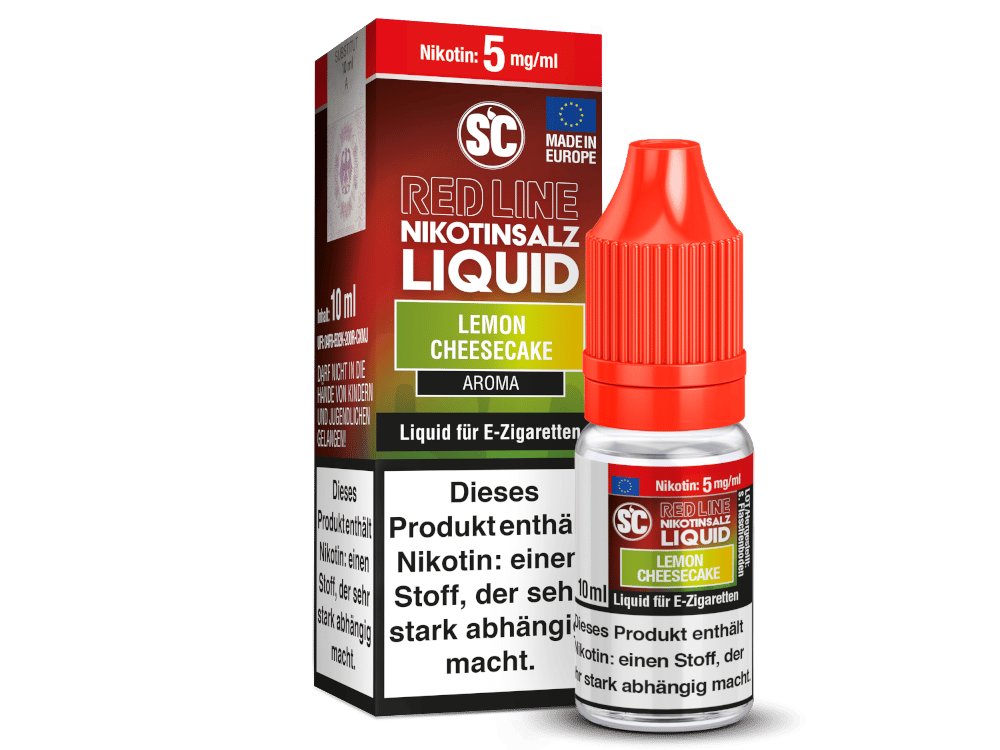 SC Red Line Lemon Cheesecake Nikotinsalz Liquid - Intensiver Geschmack von Zitronen-Käsekuchen