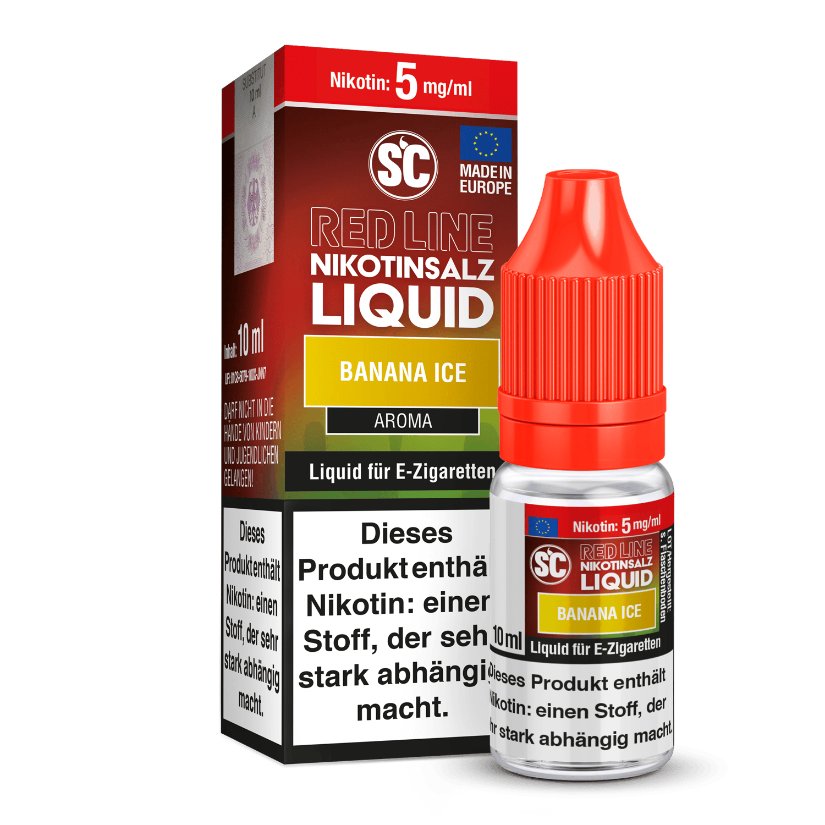 SC Red Line Banana Ice Nikotinsalz Liquid - Intensiver Bananengeschmack mit kühler Note