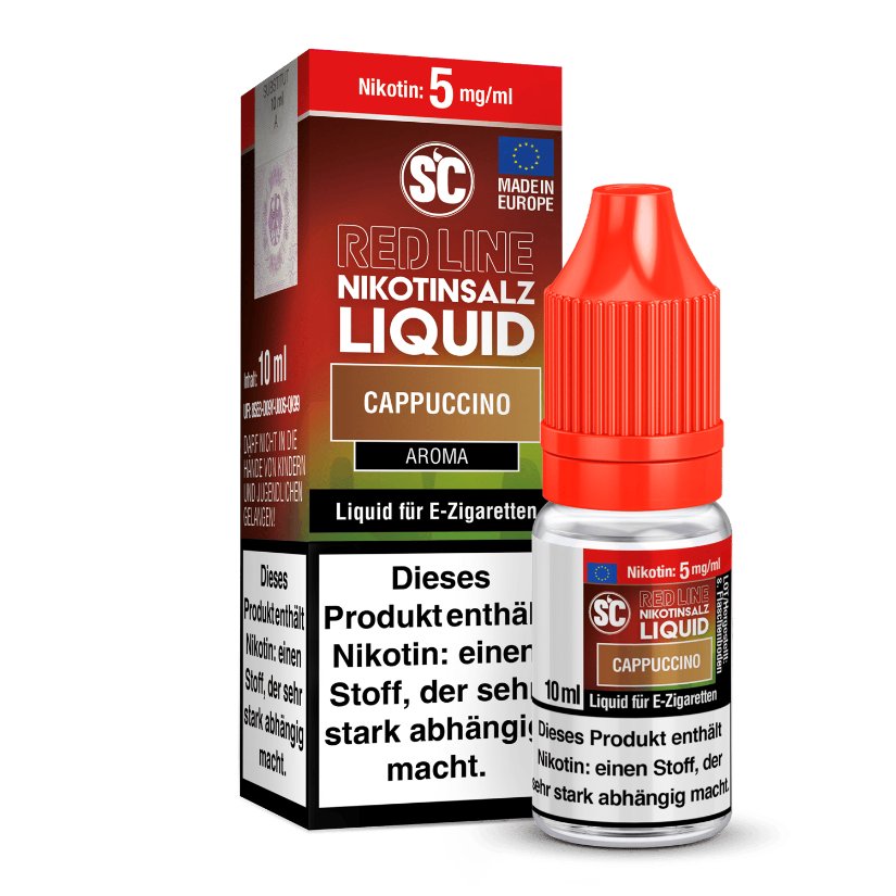 SC Red Line Cappuccino Nikotinsalz Liquid - Intensiver Kaffeegeschmack - 0-20 mg/ml