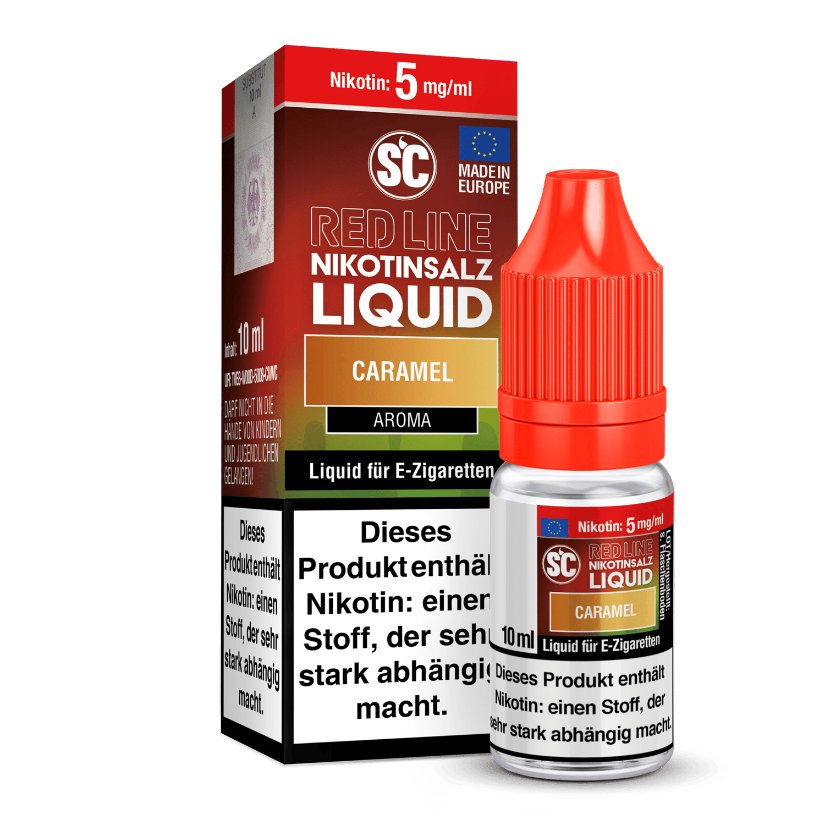 SC Red Line Caramel Nikotinsalz Liquid - Intensiver Karamellgeschmack, 0-20 mg/ml