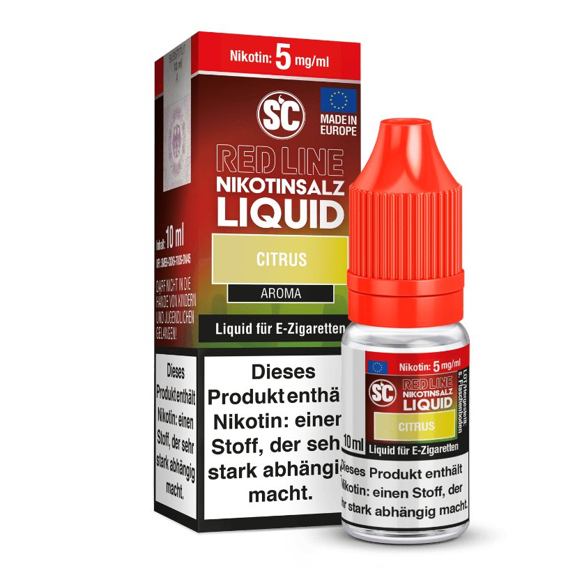 SC Red Line Citrus Nikotinsalz Liquid - Intensiver Zitrusgeschmack - 0-20 mg/ml Nikotinstärken