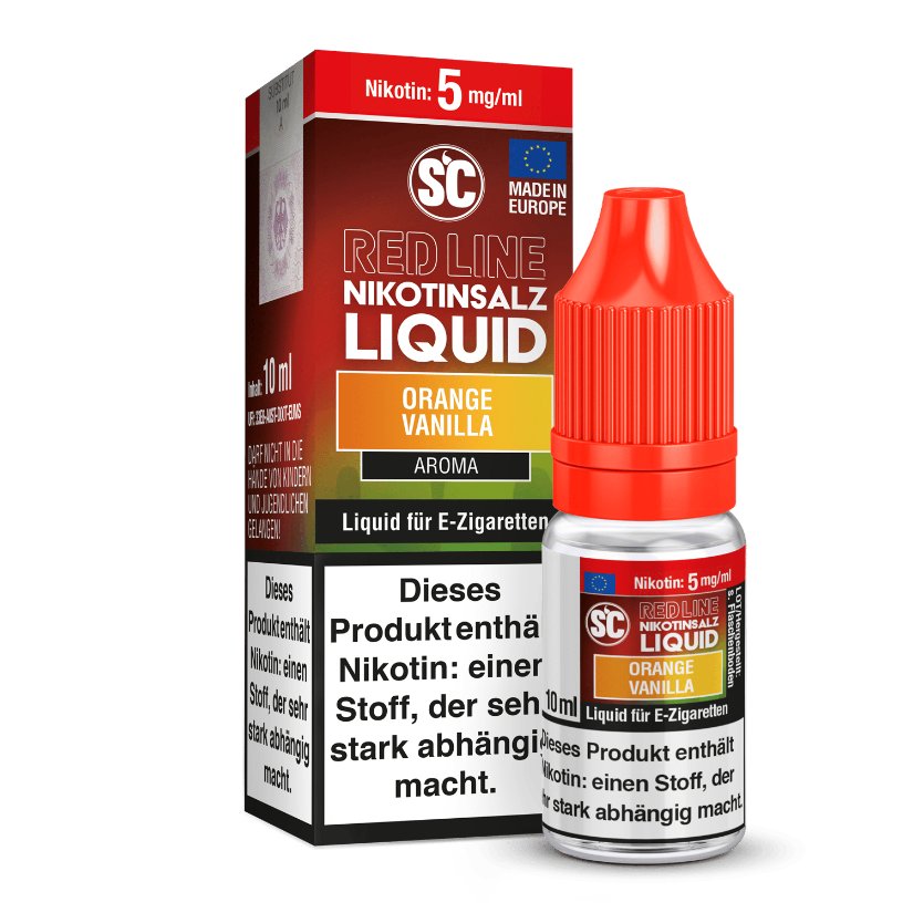 SC Red Line Orange Vanilla Nikotinsalz Liquid - Intensiver Geschmack - 0-20 mg/ml