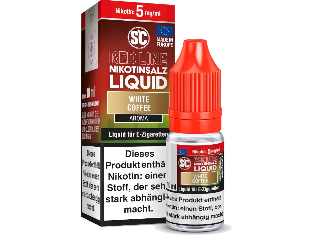 SC - Red Line - White Coffee - Nikotinsalz Liquid - Intensiver Kaffeegeschmack