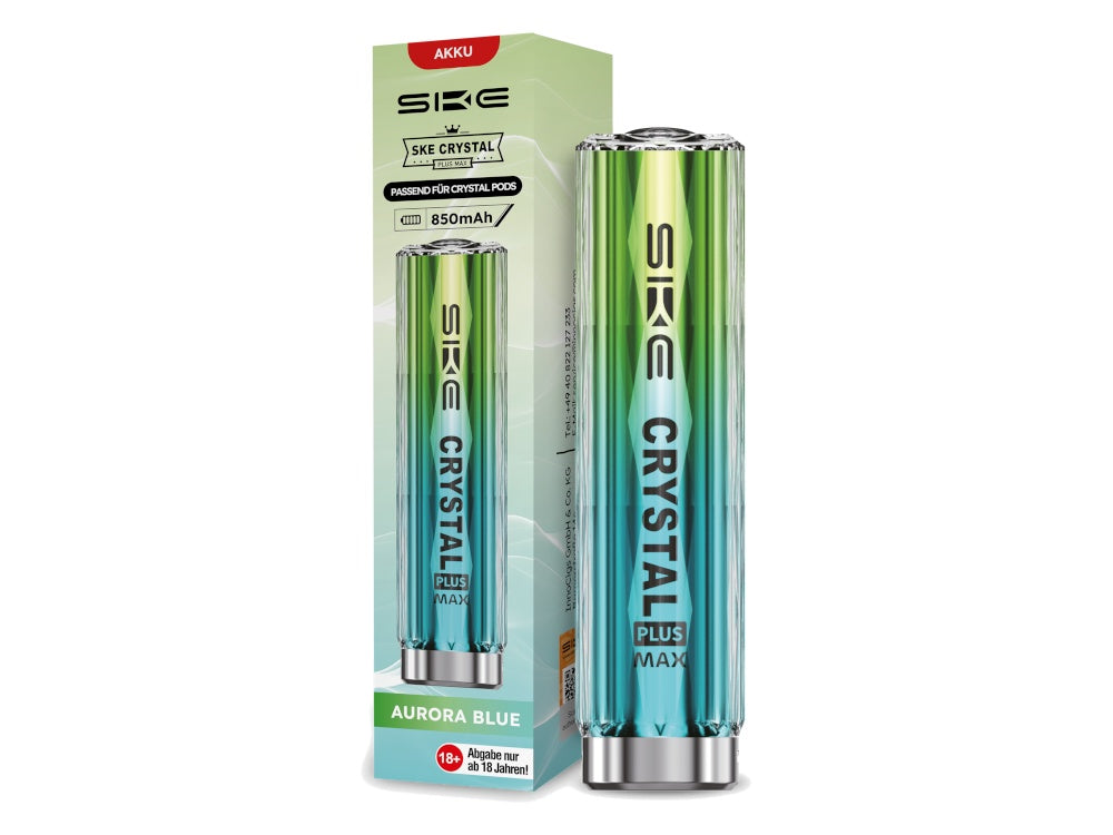 SKE Crystal Plus MAX Akku 850 mAh mit Airflow Control und Zugautomatik – USB-C Aufladung