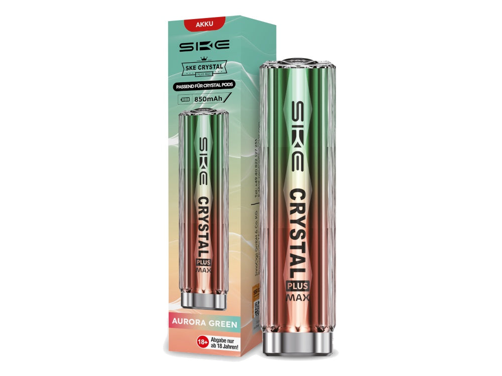 SKE Crystal Plus MAX Akku 850 mAh mit Airflow Control und Zugautomatik – USB-C Aufladung