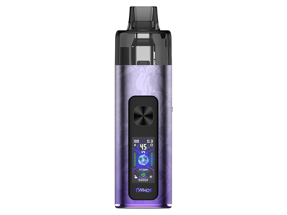 Uwell Typhos E-Zigaretten Set im Gebrauch mit verschiedenen Betriebsmodi: Storm und Waves