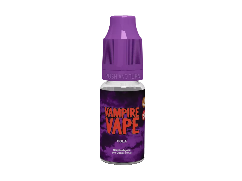 Vampire Vape - Cola E-Zigaretten Liquid, 10ml Flasche, kombiniert frischen Cola-Geschmack mit verschiedenen Nikotinstärken.